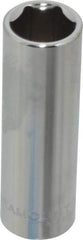 Paramount - 7/16", 1/4" Drive, Deep Hand Socket - 6 Points, 1-15/16" OAL, Steel, Chrome Finish - Americas Industrial Supply