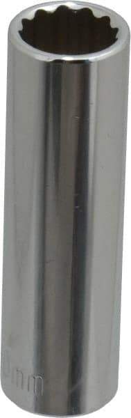 Paramount - 1/4" Drive, Deep Hand Socket - 12 Points, 1-15/16" OAL, Steel, Chrome Finish - Americas Industrial Supply