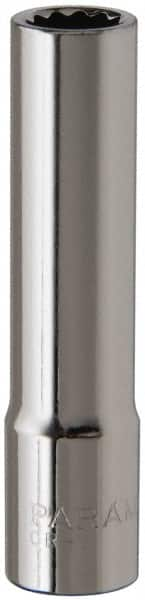 Paramount - 9/32", 1/4" Drive, Deep Hand Socket - 12 Points, 1-15/16" OAL, Steel, Chrome Finish - Americas Industrial Supply