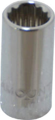 Paramount - 5/16", 1/4" Drive, Standard Hand Socket - 12 Points, 15/16" OAL, Steel, Chrome Finish - Americas Industrial Supply