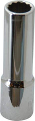 Paramount - 1/2" Drive, Deep Hand Socket - 12 Points, 3-9/32" OAL, Steel, Chrome Finish - Americas Industrial Supply