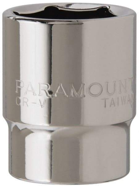 Paramount - 1/2" Drive, Standard Hand Socket - 6 Points, 1-1/2" OAL, Steel, Chrome Finish - Americas Industrial Supply