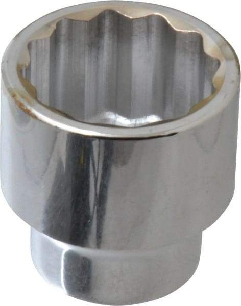 Paramount - 1/2" Drive, Standard Hand Socket - 12 Points, 1-1/2" OAL, Steel, Chrome Finish - Americas Industrial Supply