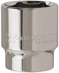 Paramount - 1/2" Drive, Standard Hand Socket - 6 Points, 1-1/2" OAL, Steel, Chrome Finish - Americas Industrial Supply