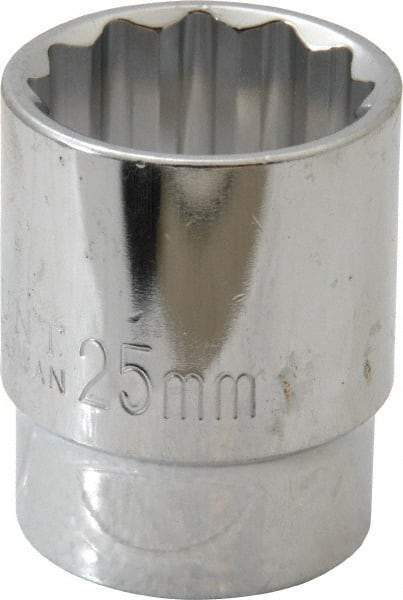 Paramount - 1/2" Drive, Standard Hand Socket - 12 Points, 1-1/2" OAL, Steel, Chrome Finish - Americas Industrial Supply