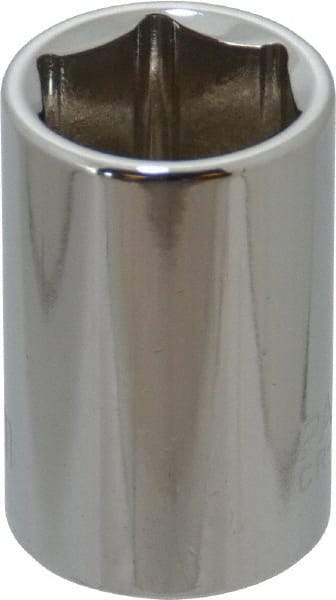 Paramount - 1/2" Drive, Standard Hand Socket - 6 Points, 1-1/2" OAL, Steel, Chrome Finish - Americas Industrial Supply