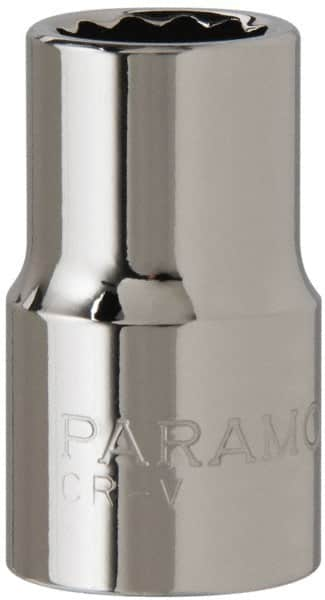 Paramount - 1/2" Drive, Standard Hand Socket - 12 Points, 1-1/2" OAL, Steel, Chrome Finish - Americas Industrial Supply