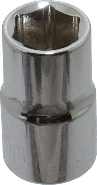 Paramount - 1/2" Drive, Standard Hand Socket - 6 Points, 1-1/2" OAL, Steel, Chrome Finish - Americas Industrial Supply