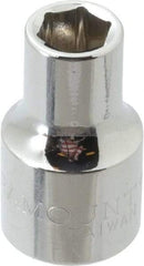 Paramount - 1/2" Drive, Standard Hand Socket - 6 Points, 1-1/2" OAL, Steel, Chrome Finish - Americas Industrial Supply