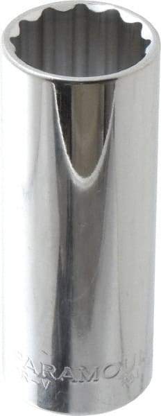 Paramount - 7/8", 1/2" Drive, Deep Hand Socket - 12 Points, 3-3/32" OAL, Steel, Chrome Finish - Americas Industrial Supply