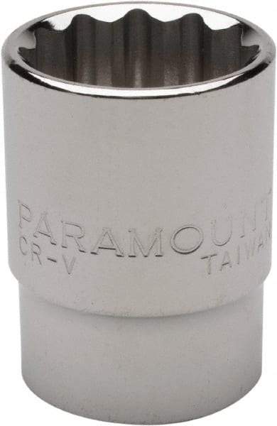 Paramount - 7/8", 1/2" Drive, Standard Hand Socket - 12 Points, 1-1/2" OAL, Steel, Chrome Finish - Americas Industrial Supply