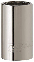 Paramount - 5/8", 1/2" Drive, Standard Hand Socket - 12 Points, 1-1/2" OAL, Steel, Chrome Finish - Americas Industrial Supply