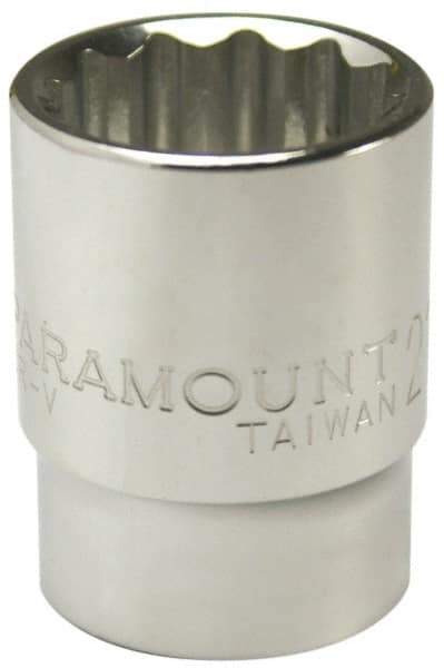 Paramount - 31/32", 1/2" Drive, Standard Hand Socket - 12 Points, 1-1/2" OAL, Steel, Chrome Finish - Americas Industrial Supply