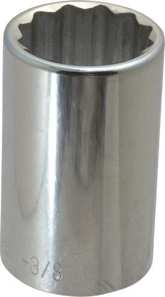 Paramount - 1-3/8", 1/2" Drive, Deep Hand Socket - 12 Points, 3-1/2" OAL, Steel, Chrome Finish - Americas Industrial Supply