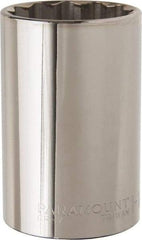 Paramount - 1-1/2", 1/2" Drive, Deep Hand Socket - 12 Points, 3-1/2" OAL, Steel, Chrome Finish - Americas Industrial Supply