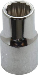 Paramount - 3/8", 3/8" Drive, Standard Hand Socket - 12 Points, 1-3/16" OAL, Steel, Chrome Finish - Americas Industrial Supply