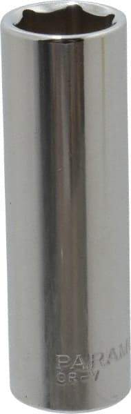 Paramount - 1/4" Drive, Deep Hand Socket - 6 Points, 1-15/16" OAL, Steel, Chrome Finish - Americas Industrial Supply