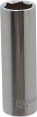 Paramount - 1/4" Drive, Deep Hand Socket - 6 Points, 1-15/16" OAL, Steel, Chrome Finish - Americas Industrial Supply