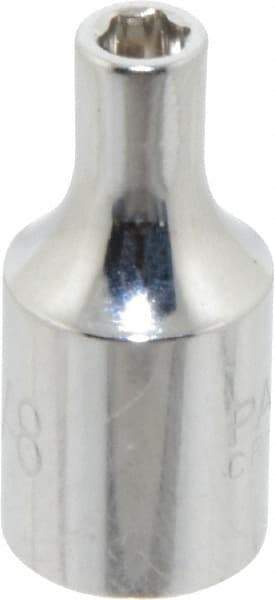 Paramount - 1/8", 1/4" Drive, Standard Hand Socket - 6 Points, 15/16" OAL, Steel, Chrome Finish - Americas Industrial Supply