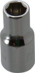 Paramount - 1/4" Drive, Standard Hand Socket - 6 Points, 15/16" OAL, Steel, Chrome Finish - Americas Industrial Supply