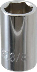 Paramount - 3/8", 1/4" Drive, Standard Hand Socket - 6 Points, 15/16" OAL, Steel, Chrome Finish - Americas Industrial Supply