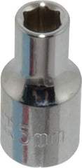 Paramount - 1/4" Drive, Standard Hand Socket - 6 Points, 15/16" OAL, Steel, Chrome Finish - Americas Industrial Supply