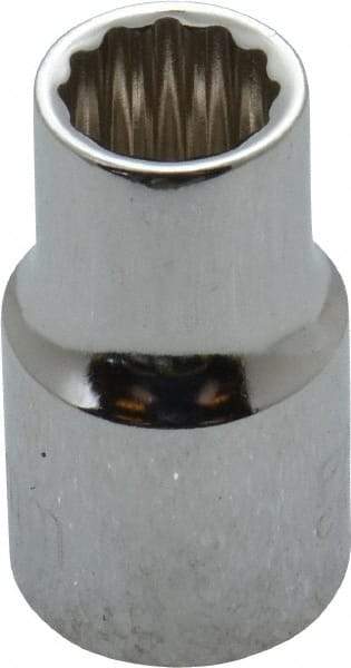 Paramount - 3/8" Drive, Standard Hand Socket - 12 Points, 1-3/16" OAL, Steel, Chrome Finish - Americas Industrial Supply