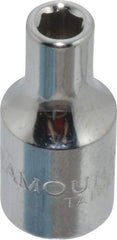 Paramount - 1/4" Drive, Standard Hand Socket - 6 Points, 15/16" OAL, Steel, Chrome Finish - Americas Industrial Supply