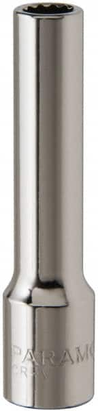 Paramount - 7/32", 1/4" Drive, Deep Hand Socket - 12 Points, 1-15/16" OAL, Steel, Chrome Finish - Americas Industrial Supply