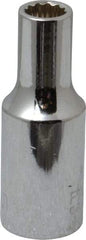 Paramount - 3/8" Drive, Deep Hand Socket - 12 Points, 1-15/16" OAL, Steel, Chrome Finish - Americas Industrial Supply