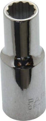 Paramount - 3/8" Drive, Deep Hand Socket - 12 Points, 1-15/16" OAL, Steel, Chrome Finish - Americas Industrial Supply