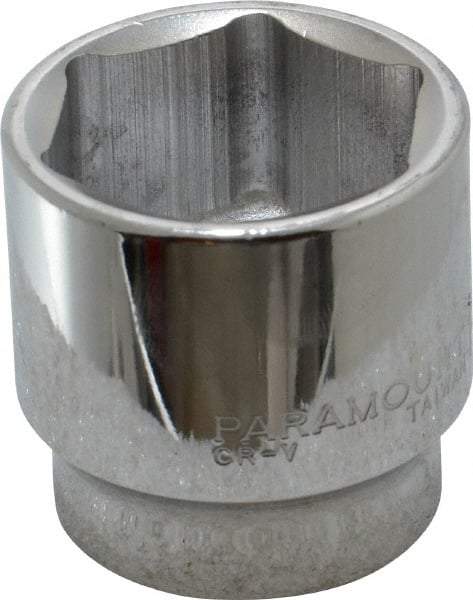 Paramount - 1-1/2", 1/2" Drive, Standard Hand Socket - 6 Points, 1-1/2" OAL, Steel, Chrome Finish - Americas Industrial Supply