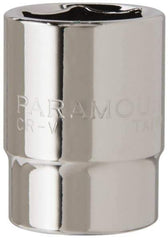 Paramount - 13/16", 1/2" Drive, Standard Hand Socket - 6 Points, 1-1/2" OAL, Steel, Chrome Finish - Americas Industrial Supply