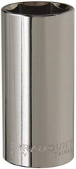 Paramount - 1/2" Drive, Deep Hand Socket - 6 Points, 3-3/32" OAL, Steel, Chrome Finish - Americas Industrial Supply