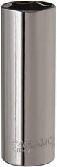 Paramount - 3/8" Drive, Deep Hand Socket - 6 Points, 2-1/2" OAL, Steel, Chrome Finish - Americas Industrial Supply