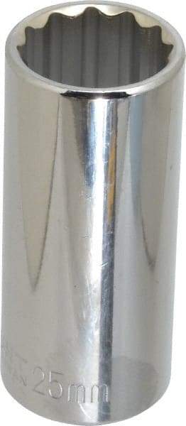 Paramount - 1/2" Drive, Deep Hand Socket - 12 Points, 3-3/32" OAL, Steel, Chrome Finish - Americas Industrial Supply