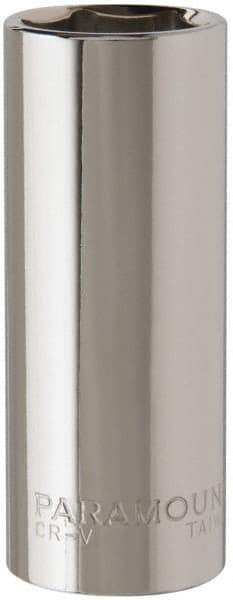 Paramount - 3/8" Drive, Deep Hand Socket - 6 Points, 2-1/2" OAL, Steel, Chrome Finish - Americas Industrial Supply