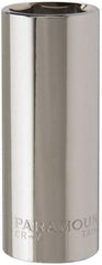 Paramount - 3/8" Drive, Deep Hand Socket - 6 Points, 2-1/2" OAL, Steel, Chrome Finish - Americas Industrial Supply