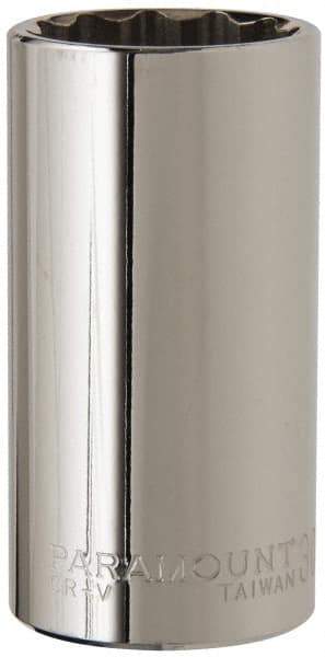 Paramount - 1/2" Drive, Deep Hand Socket - 12 Points, 3-1/4" OAL, Steel, Chrome Finish - Americas Industrial Supply