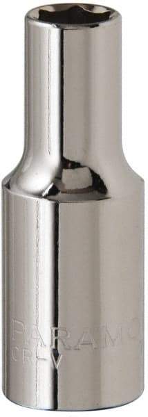 Paramount - 3/8" Drive, Deep Hand Socket - 6 Points, 1-15/16" OAL, Steel, Chrome Finish - Americas Industrial Supply