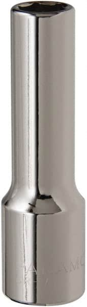 Paramount - 1/2" Drive, Deep Hand Socket - 6 Points, 3-3/32" OAL, Steel, Chrome Finish - Americas Industrial Supply