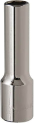 Paramount - 1/2" Drive, Deep Hand Socket - 6 Points, 3-3/32" OAL, Steel, Chrome Finish - Americas Industrial Supply