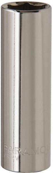 Paramount - 1/2" Drive, Deep Hand Socket - 6 Points, 3-3/32" OAL, Steel, Chrome Finish - Americas Industrial Supply