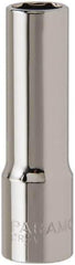 Paramount - 1/2" Drive, Deep Hand Socket - 6 Points, 3-9/32" OAL, Steel, Chrome Finish - Americas Industrial Supply