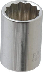 Paramount - 3/8" Drive, Standard Hand Socket - 12 Points, 1-3/16" OAL, Steel, Chrome Finish - Americas Industrial Supply