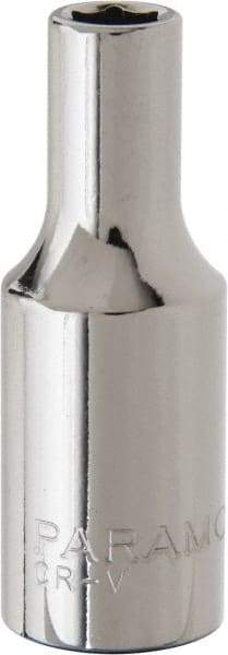 Paramount - 3/8" Drive, Deep Hand Socket - 6 Points, 1-15/16" OAL, Steel, Chrome Finish - Americas Industrial Supply