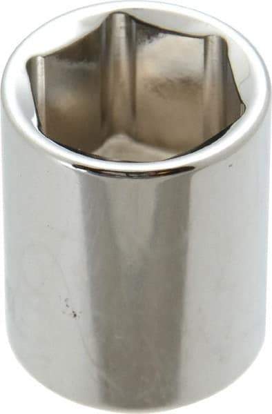 Paramount - 3/8" Drive, Standard Hand Socket - 6 Points, 1-3/16" OAL, Steel, Chrome Finish - Americas Industrial Supply