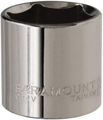 Paramount - 3/8" Drive, Standard Hand Socket - 6 Points, 1-3/16" OAL, Steel, Chrome Finish - Americas Industrial Supply