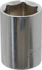 Paramount - 3/8" Drive, Standard Hand Socket - 6 Points, 1-3/16" OAL, Steel, Chrome Finish - Americas Industrial Supply