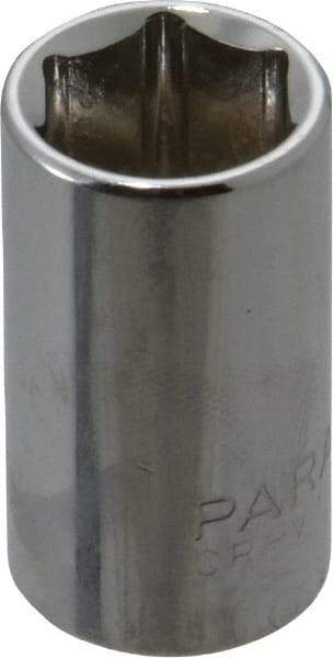 Paramount - 3/8" Drive, Standard Hand Socket - 6 Points, 1-3/16" OAL, Steel, Chrome Finish - Americas Industrial Supply